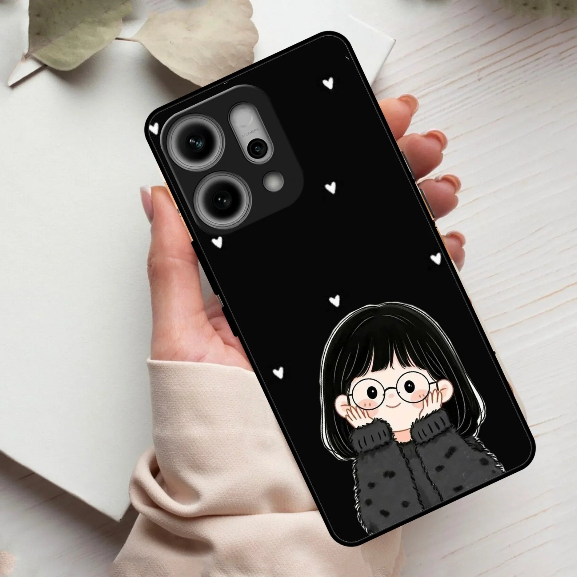 Sweet Blush Girl Glass Case Cover For Oppo - ShopOnCliQ