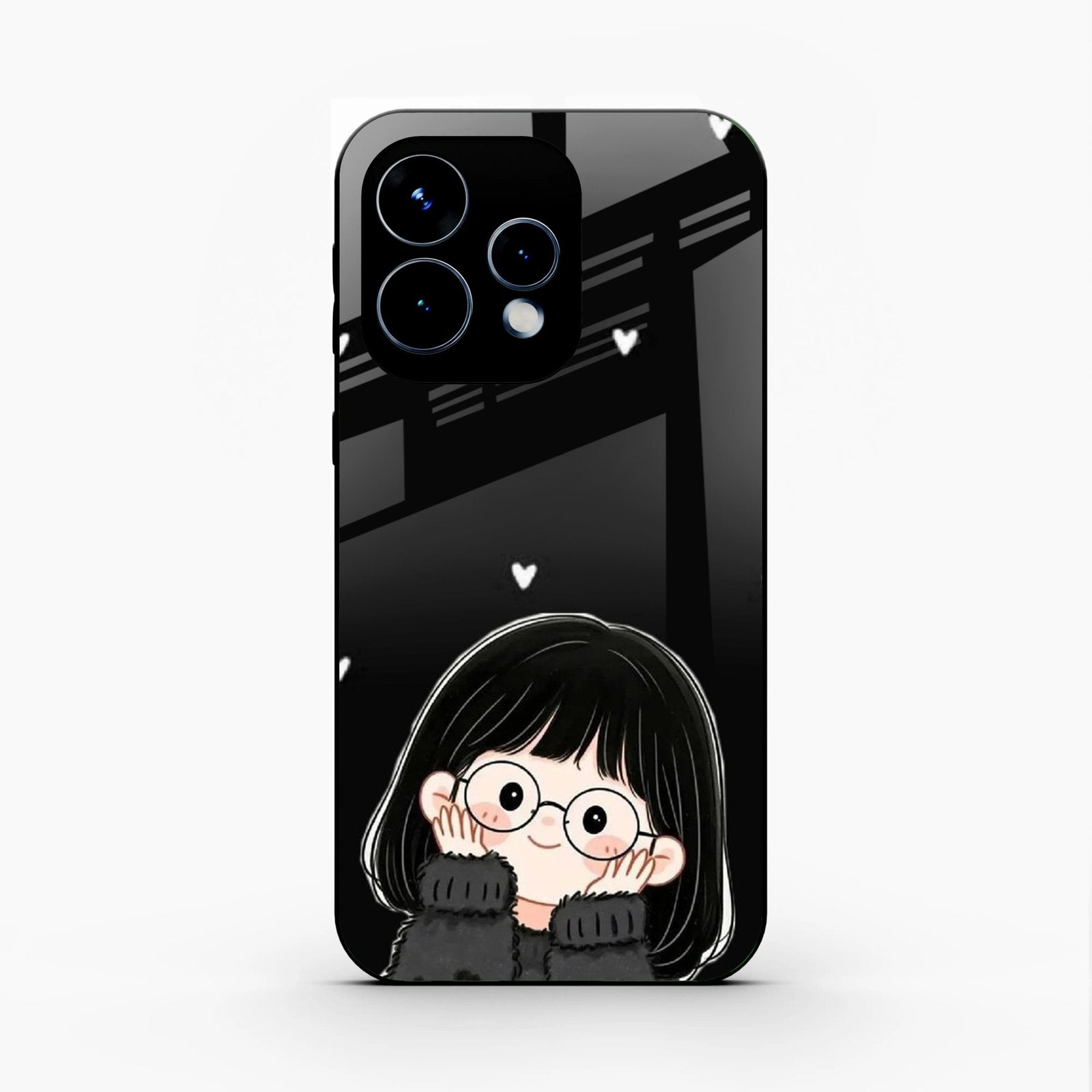 Sweet Blush Girl Glass Case Cover For Oppo Reno 15 5G