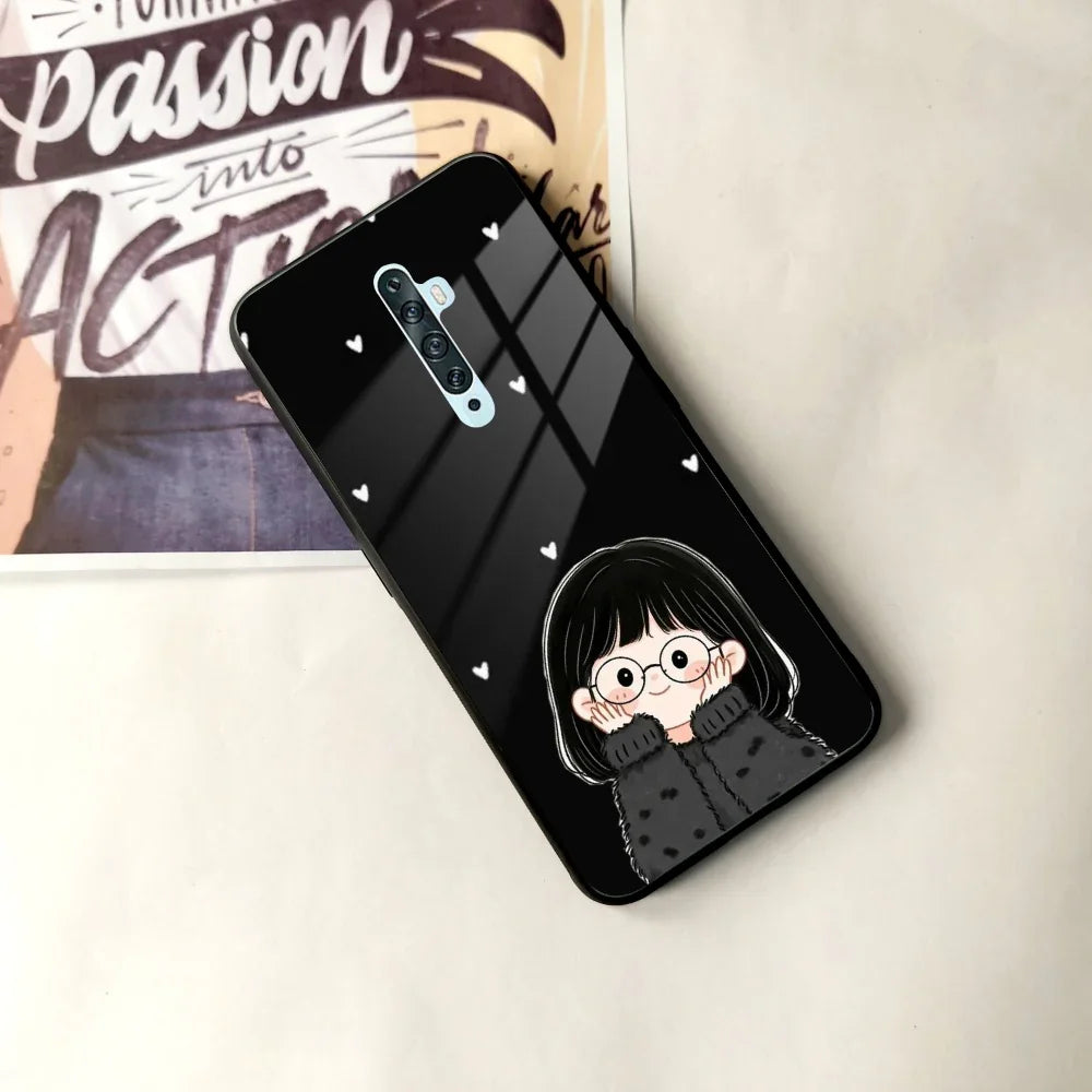 Sweet Blush Girl Glass Case Cover For Oppo - ShopOnCliQ