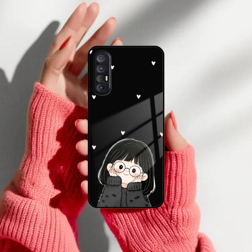 Sweet Blush Girl Glass Case Cover For Oppo - ShopOnCliQ