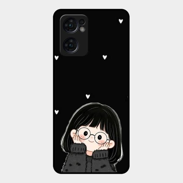 Sweet Blush Girl Glass Case Cover For Oppo Reno 7 5G