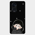 Sweet Blush Girl Glass Case Cover For Oppo Reno 8T 5G