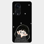 Sweet Blush Girl Glass Case Cover For Oppo Reno 8T 5G