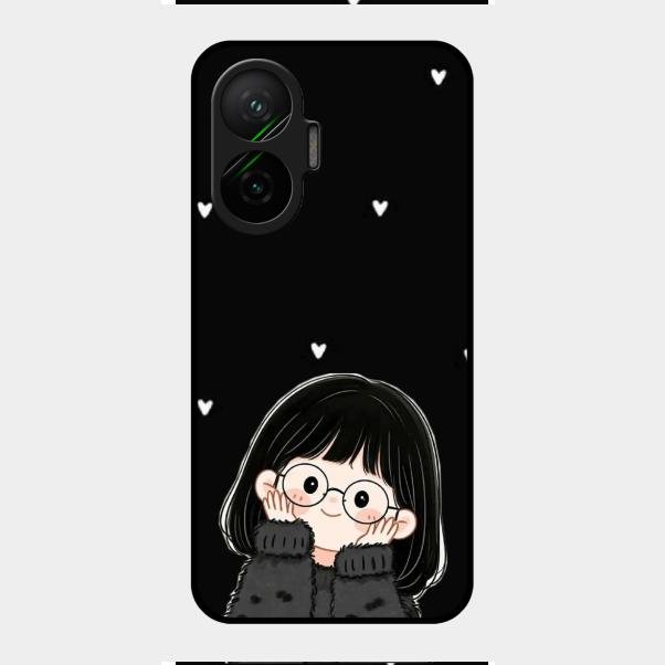 Sweet Blush Girl Glass Case Cover For Poco F7 5G