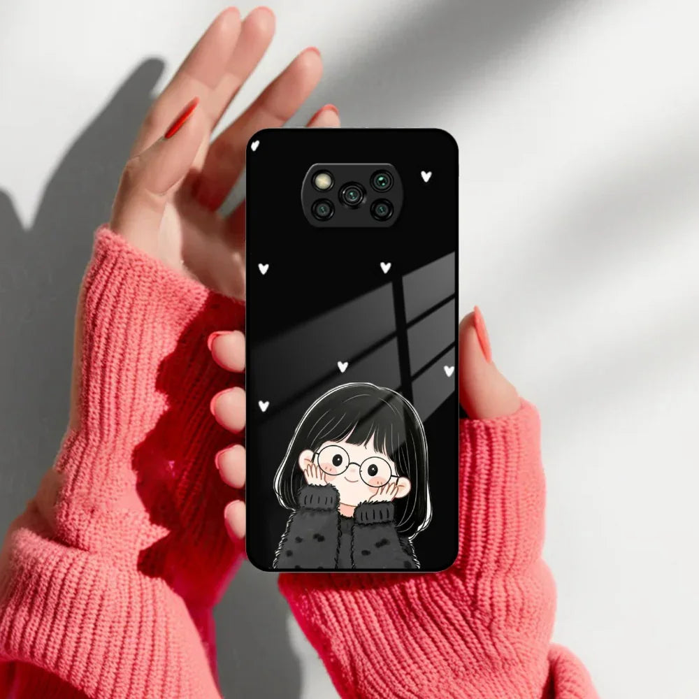 Sweet Blush Girl Glass Case Cover For Poco - ShopOnCliQ