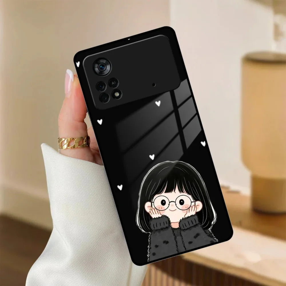 Sweet Blush Girl Glass Case Cover For Poco - ShopOnCliQ