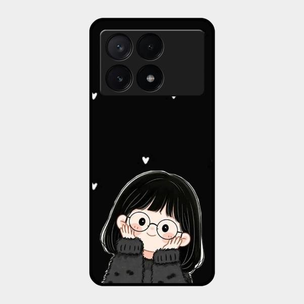 Sweet Blush Girl Glass Case Cover For Poco X6 Pro 5G