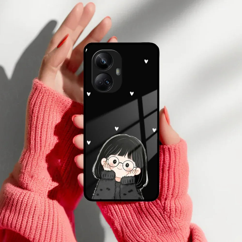 Sweet Blush Girl Glass Case Cover For Realme/Narzo - ShopOnCliQ