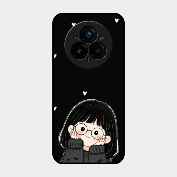 Sweet Blush Girl Glass Case Cover For Realme 14 Pro 5G