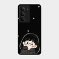 Sweet Blush Girl Glass Case Cover For Realme 14X 5G