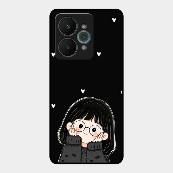 Sweet Blush Girl Glass Case Cover For Realme 15 5G