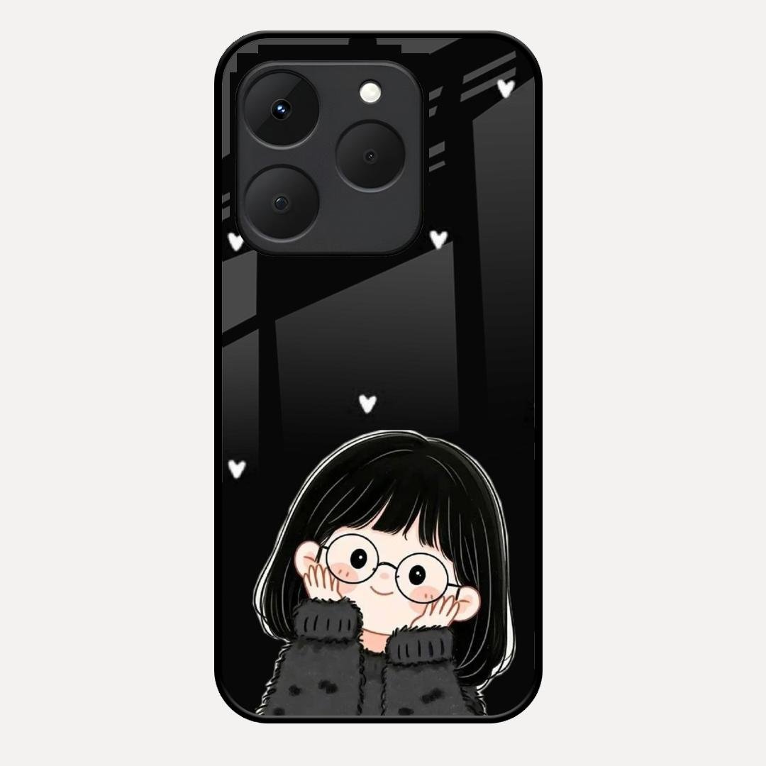 Sweet Blush Girl Glass Case Cover For Realme 15T 5G