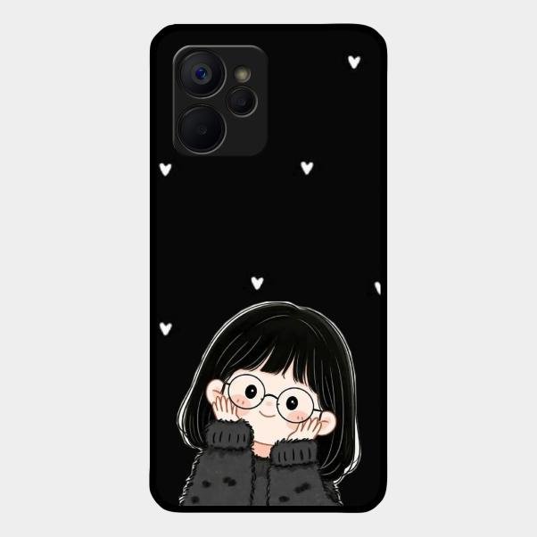 Sweet Blush Girl Glass Case Cover For Realme 9I 5G