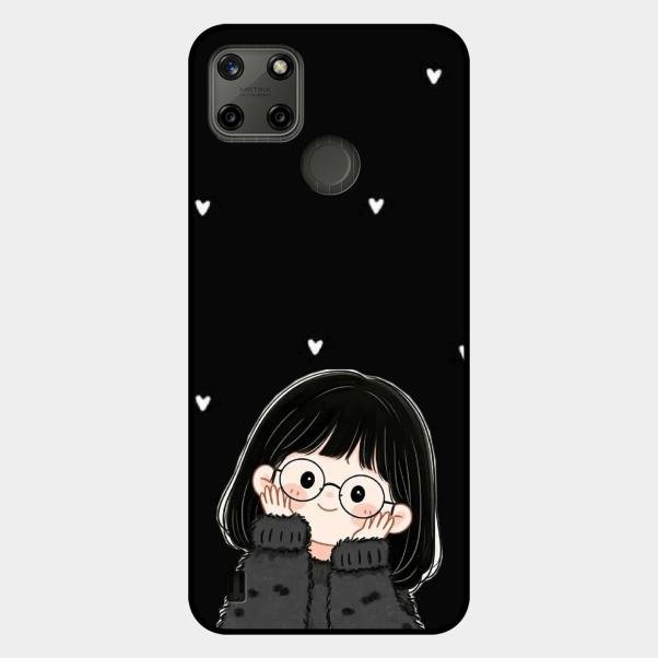 Sweet Blush Girl Glass Case Cover For Realme C21Y