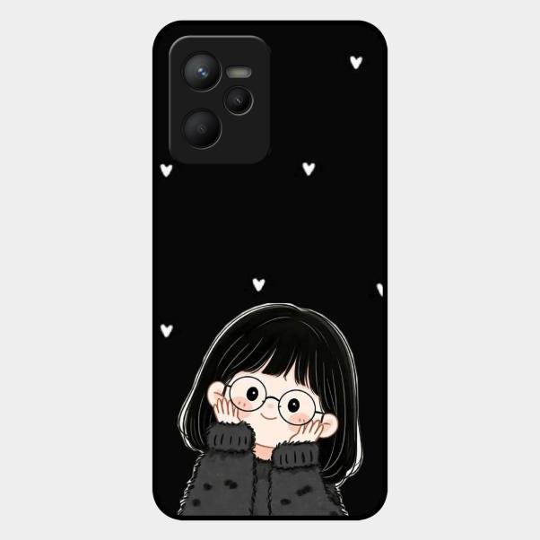 Sweet Blush Girl Glass Case Cover For Realme C35