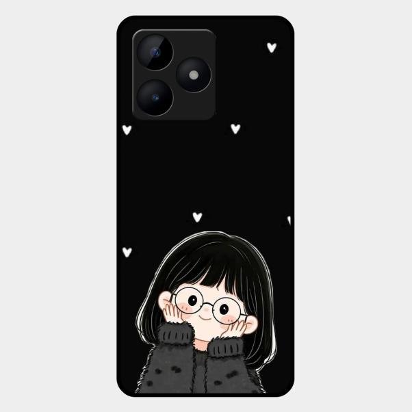 Sweet Blush Girl Glass Case Cover For Realme C53