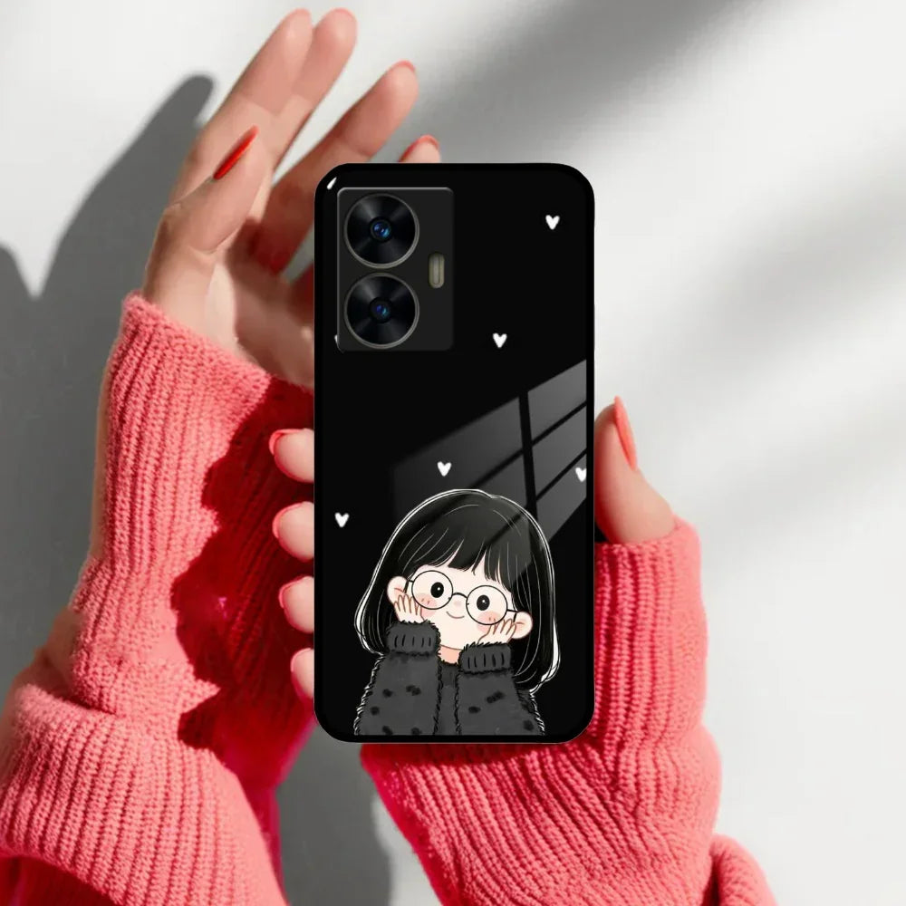 Sweet Blush Girl Glass Case Cover For Realme/Narzo - ShopOnCliQ