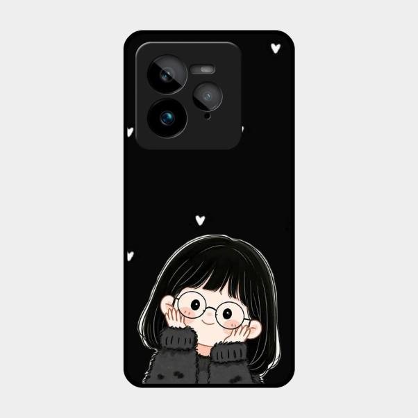 Sweet Blush Girl Glass Case Cover For Realme Gt 7 Pro