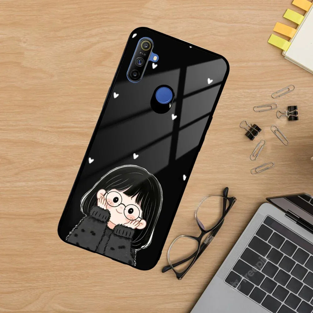 Sweet Blush Girl Glass Case Cover For Realme/Narzo - ShopOnCliQ
