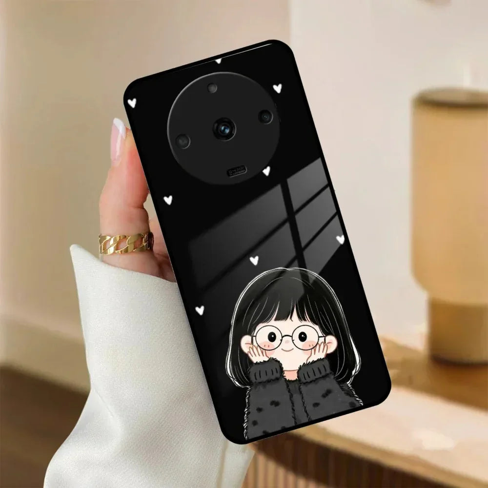 Sweet Blush Girl Glass Case Cover For Realme/Narzo - ShopOnCliQ