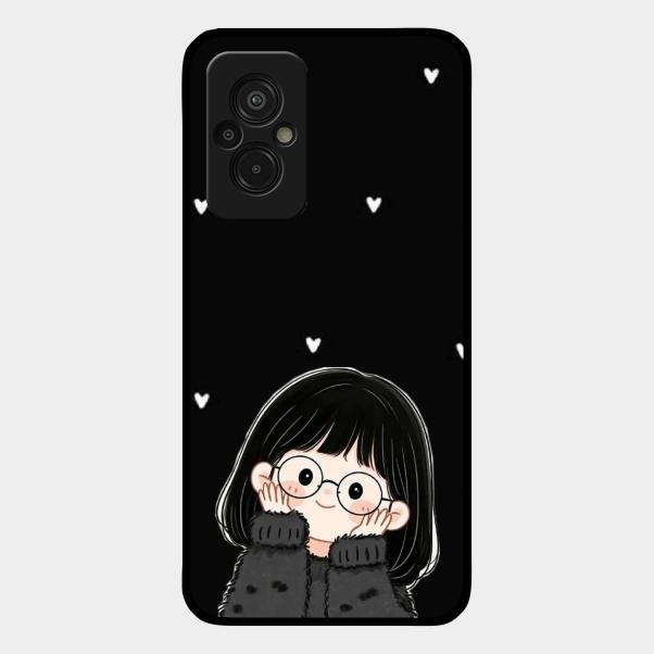 Sweet Blush Girl Glass Case Cover For Redmi 11 Prime 4G