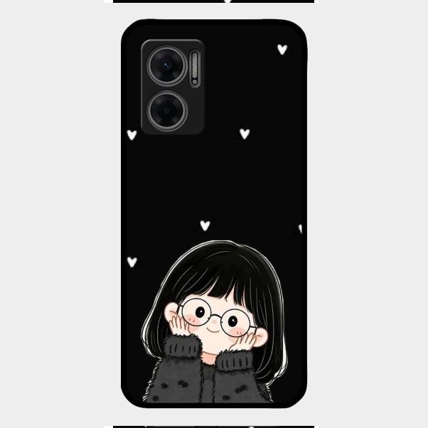 Sweet Blush Girl Glass Case Cover For Redmi 11 Prime 5G