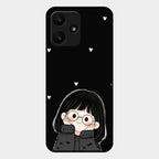 Sweet Blush Girl Glass Case Cover For Redmi 12 5G