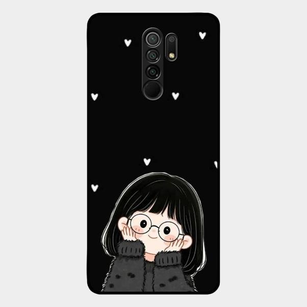 Sweet Blush Girl Glass Case Cover For Redmi 9 Prime