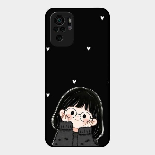 Sweet Blush Girl Glass Case Cover For Redmi Note 10