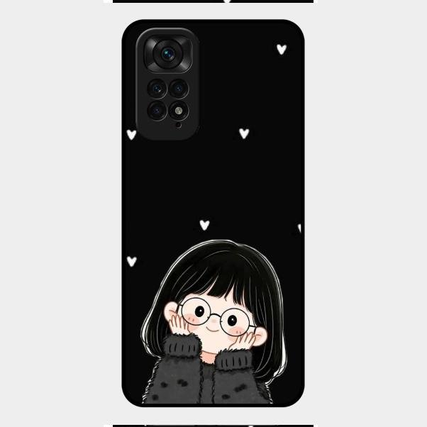 Sweet Blush Girl Glass Case Cover For Redmi Note 11