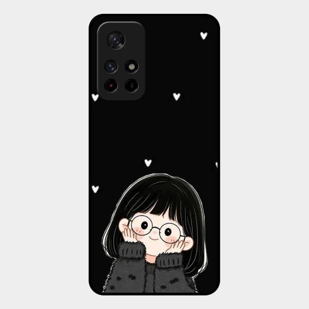 Sweet Blush Girl Glass Case Cover For Redmi Note 11T 5G
