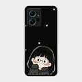 Sweet Blush Girl Glass Case Cover For Redmi Note 12 4G