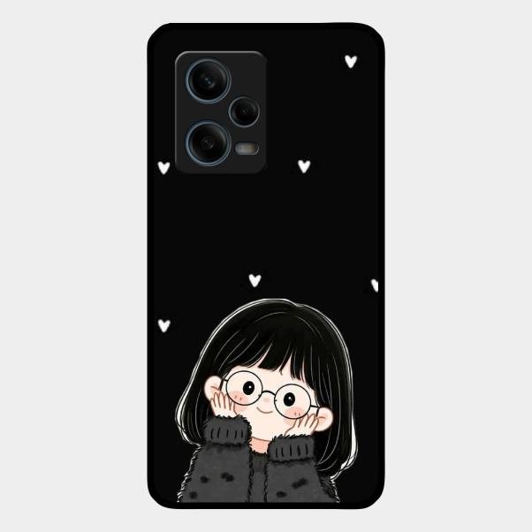 Sweet Blush Girl Glass Case Cover For Redmi Note 12 Pro Plus 5G