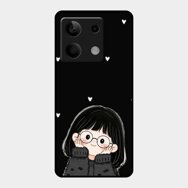 Sweet Blush Girl Glass Case Cover For Redmi Note 13 5G