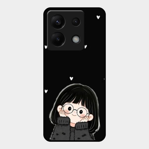 Sweet Blush Girl Glass Case Cover For Redmi Note 13 Pro 5G