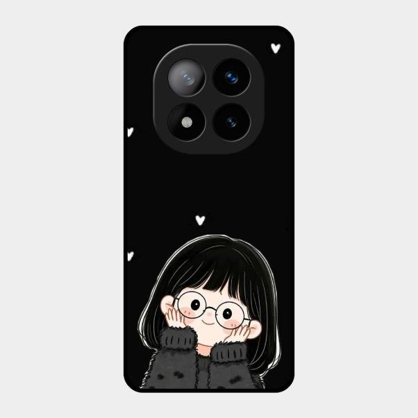 Sweet Blush Girl Glass Case Cover For Redmi Note 14 Pro Plus 5G