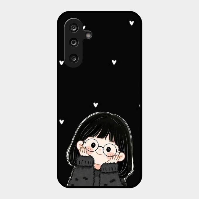Sweet Blush Girl Glass Case Cover For Samsung Galaxy F36 5G