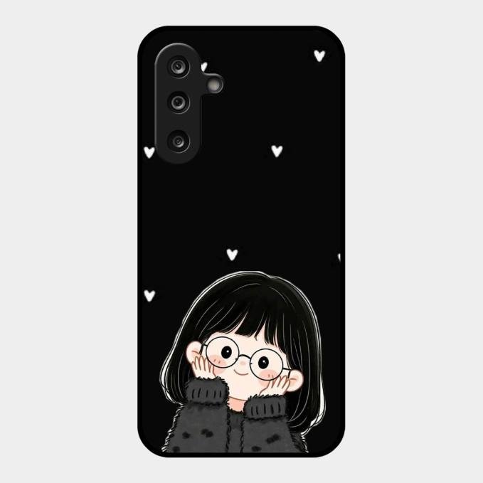 Sweet Blush Girl Glass Case Cover For Samsung Galaxy M16 5G