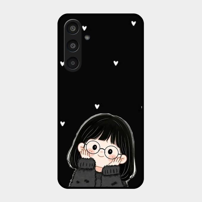 Sweet Blush Girl Glass Case Cover For Samsung Galaxy M35 5G
