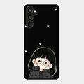 Sweet Blush Girl Glass Case Cover For Samsung Galaxy M55 5G