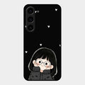 Sweet Blush Girl Glass Case Cover For Samsung Galaxy S23 5G