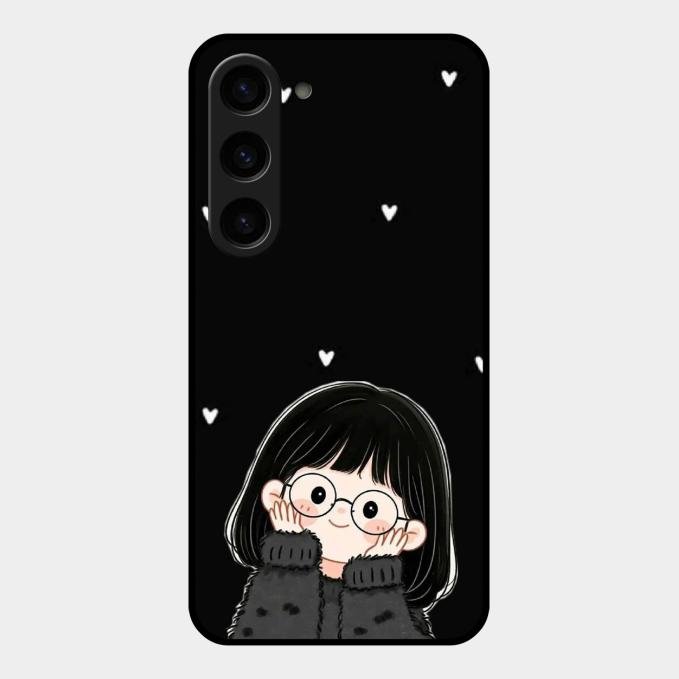 Sweet Blush Girl Glass Case Cover For Samsung Galaxy S23 5G