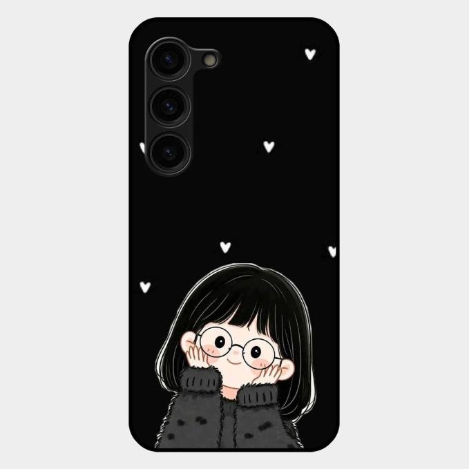 Sweet Blush Girl Glass Case Cover For Samsung Galaxy S23 Plus 5G