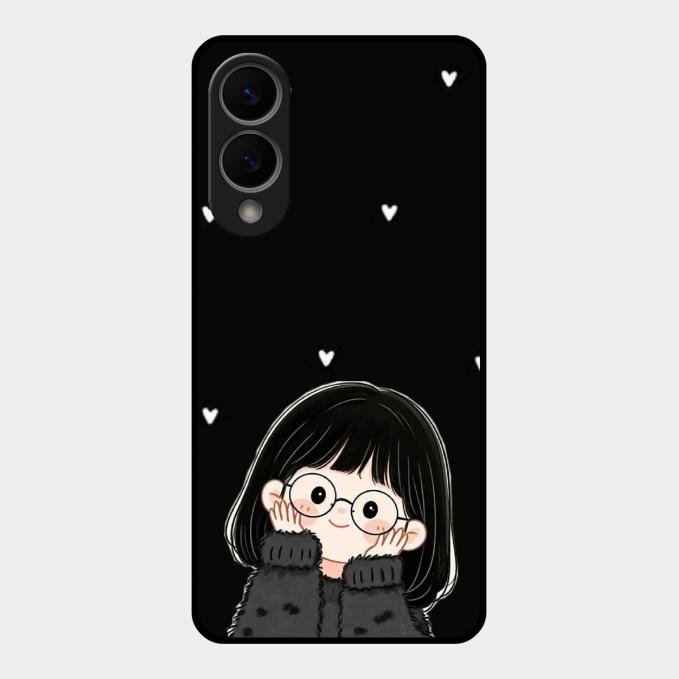 Sweet Blush Girl Glass Case Cover For Samsung Galaxy S25 Edge 5G