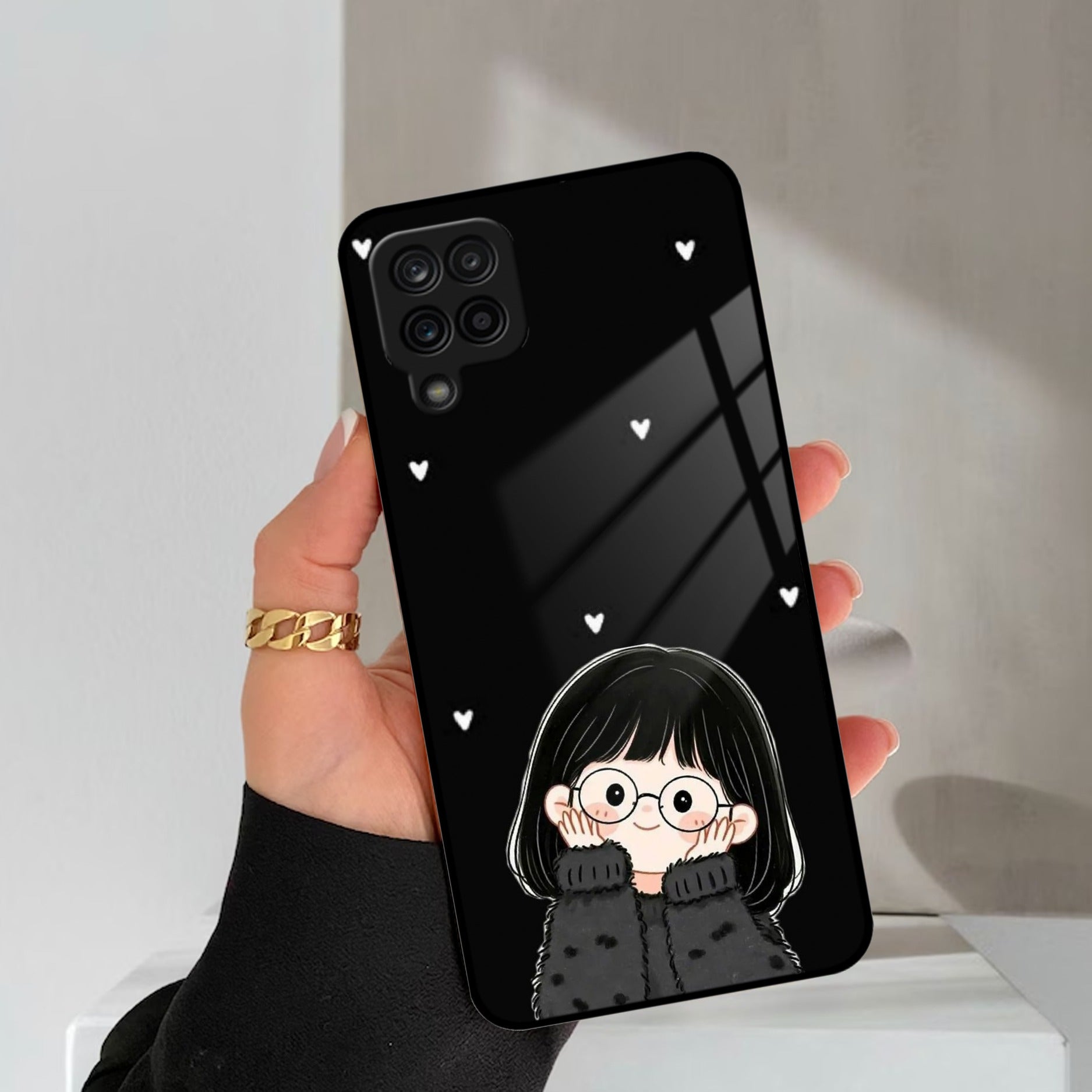 Sweet Blush Girl Glass Case Cover For Samsung Galaxy M42 5G