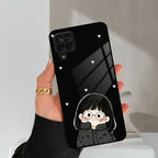 Sweet Blush Girl Glass Case Cover For Samsung Galaxy A42 5G