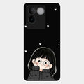 Sweet Blush Girl Glass Case Cover For Vivo T2 Pro 5G