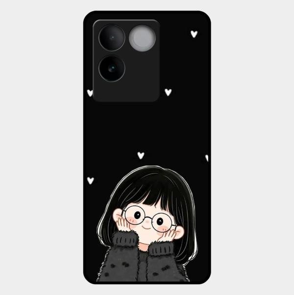 Sweet Blush Girl Glass Case Cover For Vivo T2 Pro 5G
