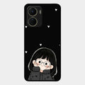 Sweet Blush Girl Glass Case Cover For Vivo T2X 5G