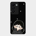 Sweet Blush Girl Glass Case Cover For Vivo T3 5G
